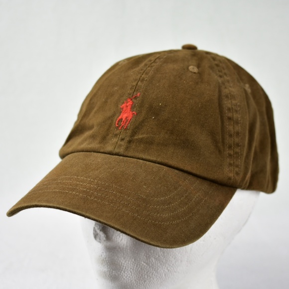ralph lauren leather strapback hat